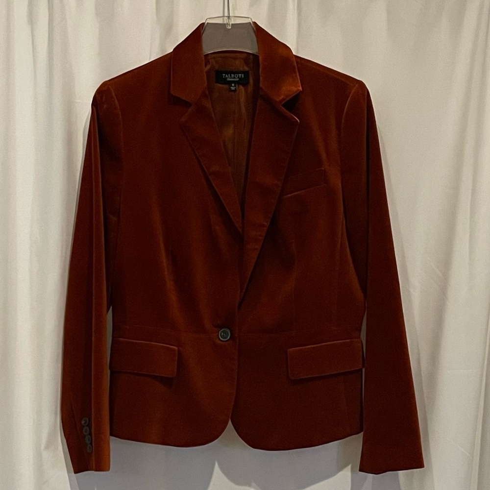 Talbots Brown Velvet Blazer Professional Fit